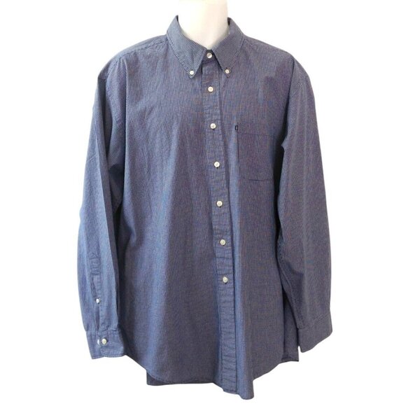 Brooks Brothers Other - Brooks Brothers Men's Shirt XL Tiny Blue Check Cotton Button Front